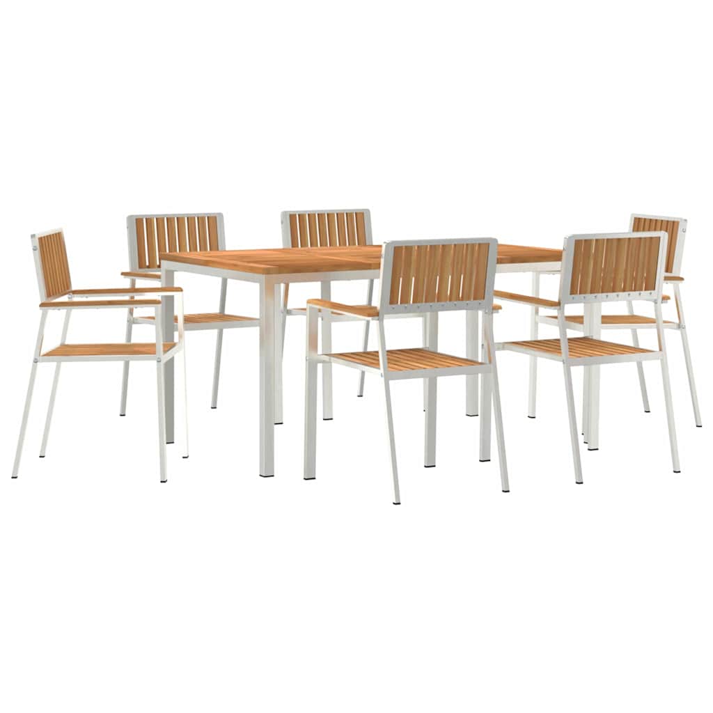 Sodo valgomojo komplektas 7 pcs Ruda Tikmedžio masyvas