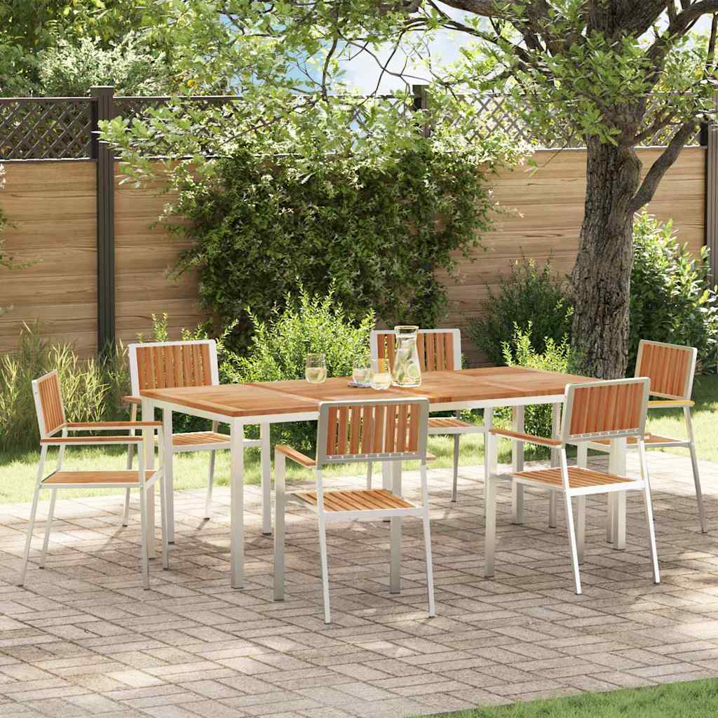 Outdoor Dining Set 7 pcs Brown Solid Teak