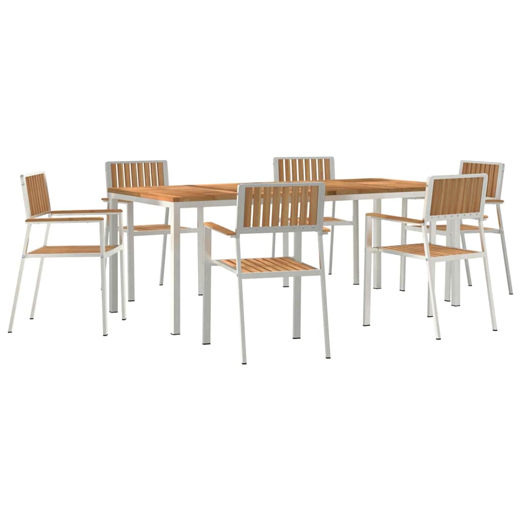 Outdoor Dining Set 7 pcs Brown Solid Teak