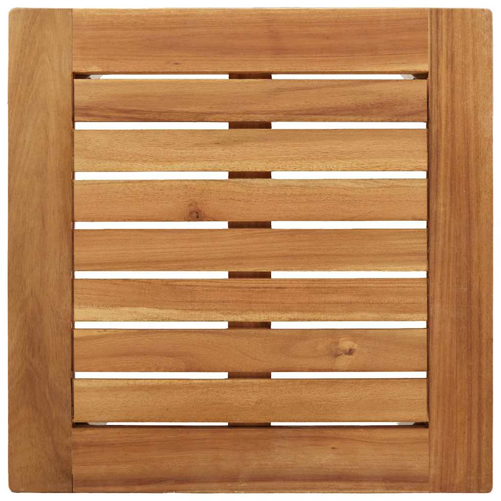 Sun loungers, 2 pcs., with table, made of solid acacia wood and stainless steel
