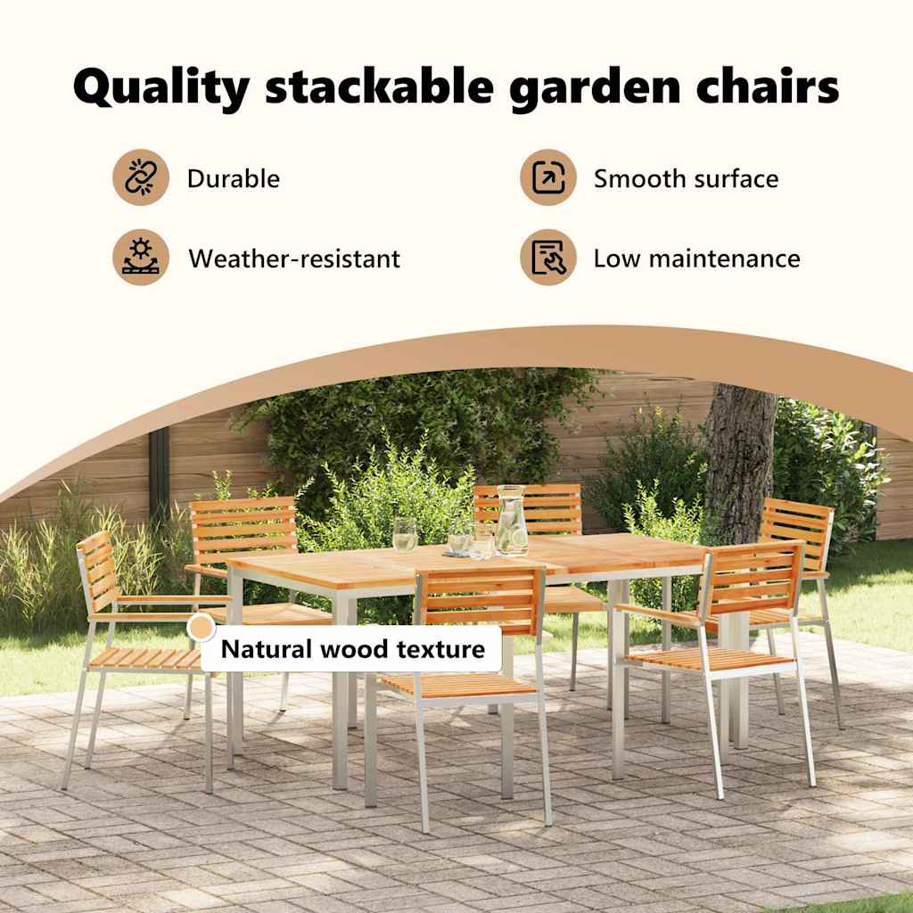 sulankstomos sodo kėdės 6 vnt 54.5x56x89 cm solidžios medžio tikmedžio