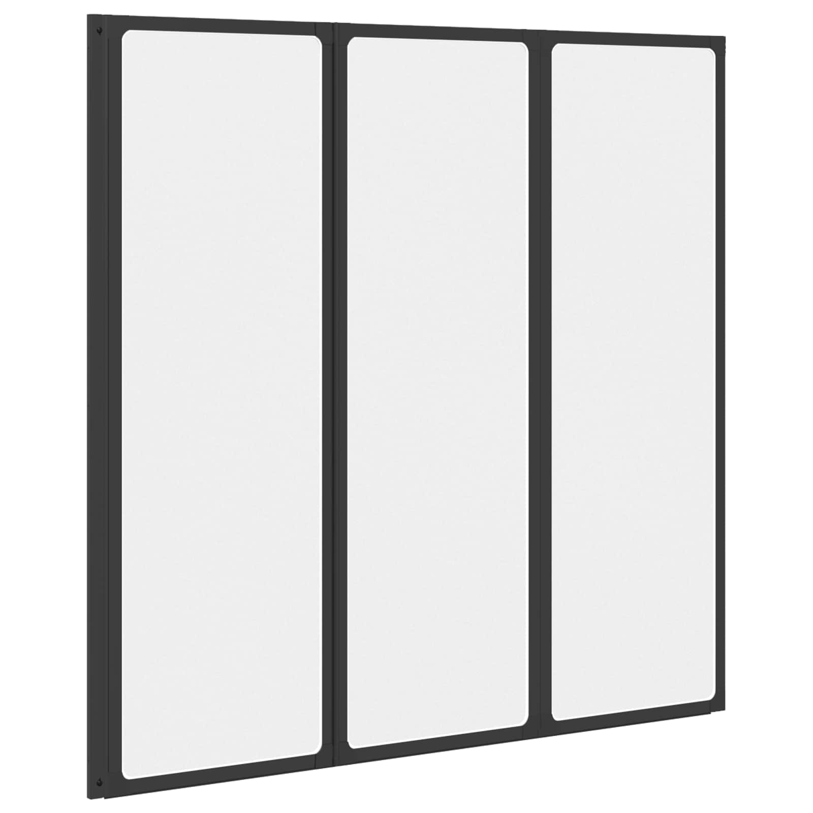 Dušo sienelė Juodas 120 x 2 x 117 cm Aliuminis ir PP