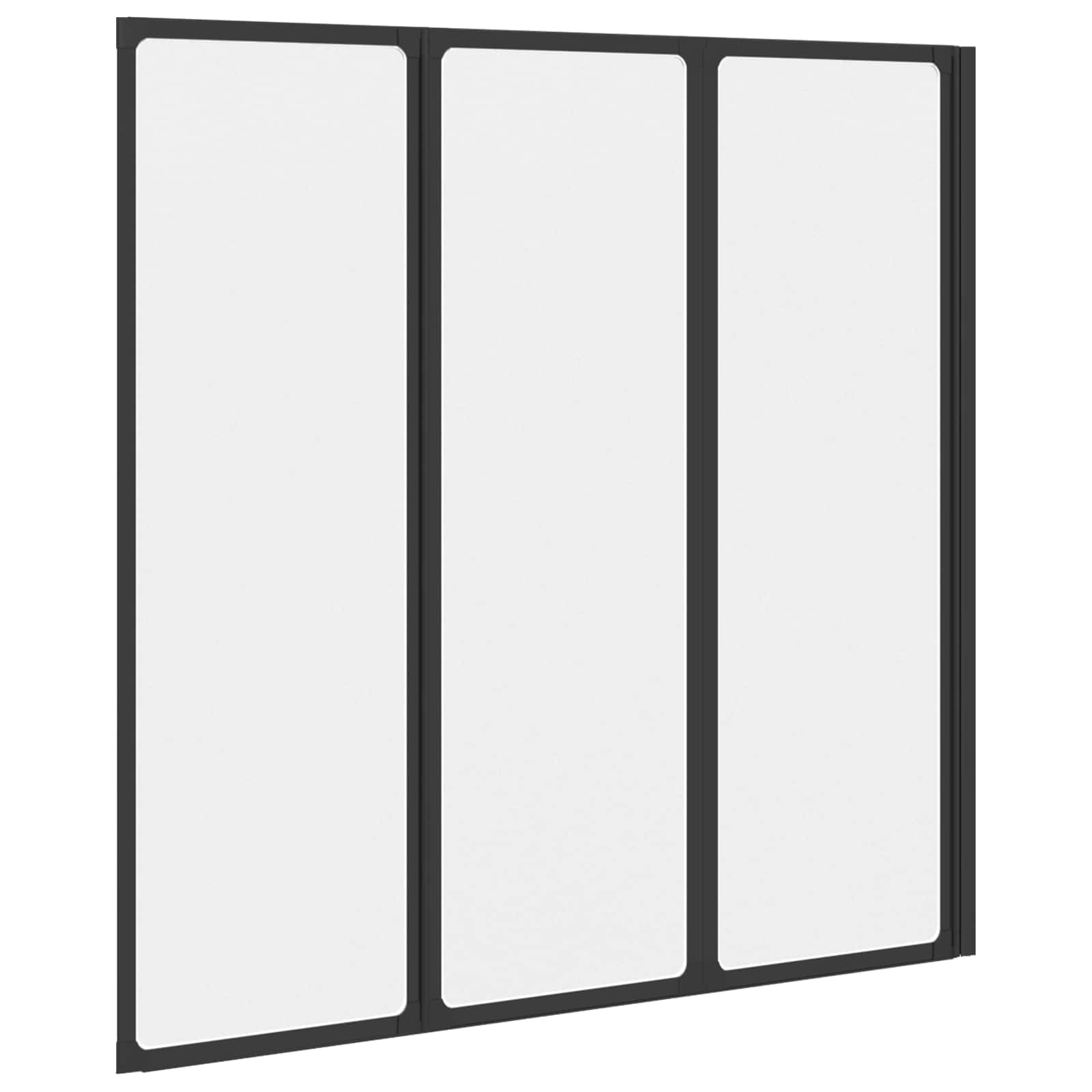Dušo sienelė Juodas 120 x 2 x 117 cm Aliuminis ir PP
