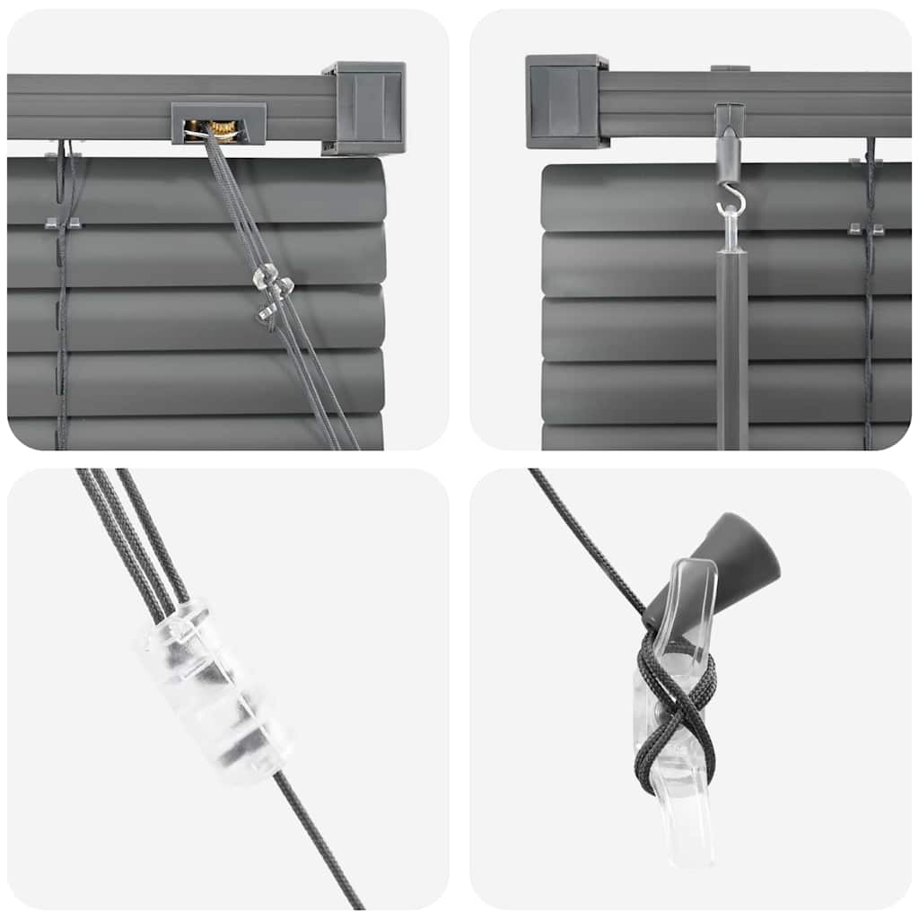 Langų žaliuzė su užuolaidomis Tamsiai pilka Aliuminis