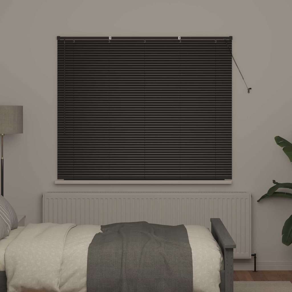 Venēcijas žalūzijas Melns 130 x 160 cm Alumīnijs