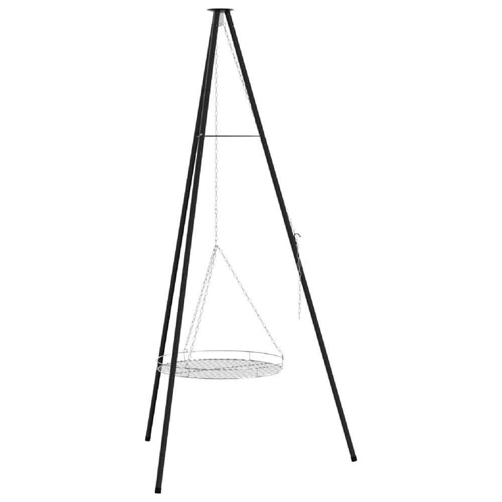 Laužavietės trikojis 2 pcs Juoda Plienas