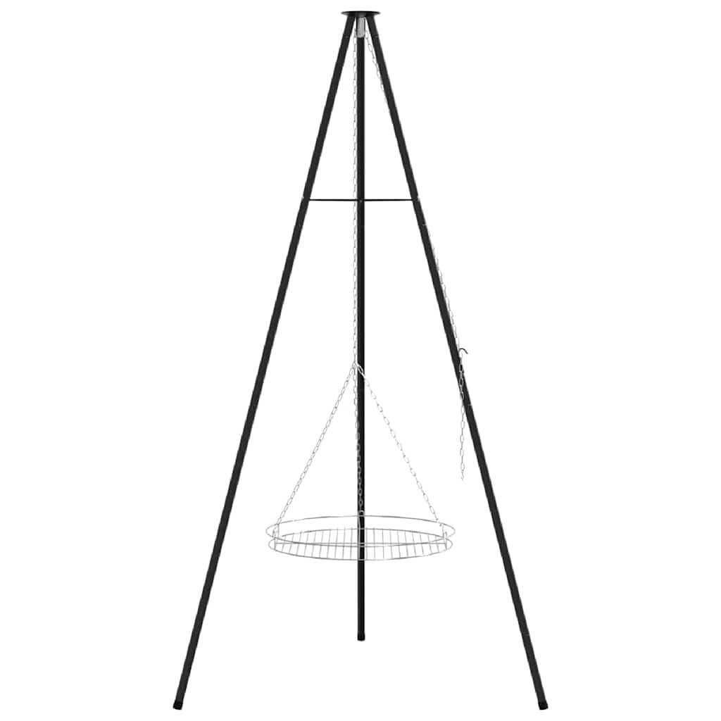 Laužavietės trikojis 2 pcs Juoda Plienas