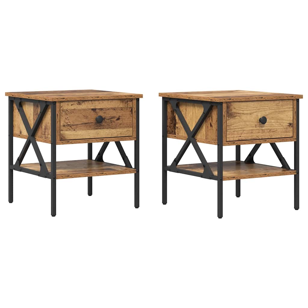 Naktinis staliukas 2 pcs Sena mediena 40 x 42 x 45 cm