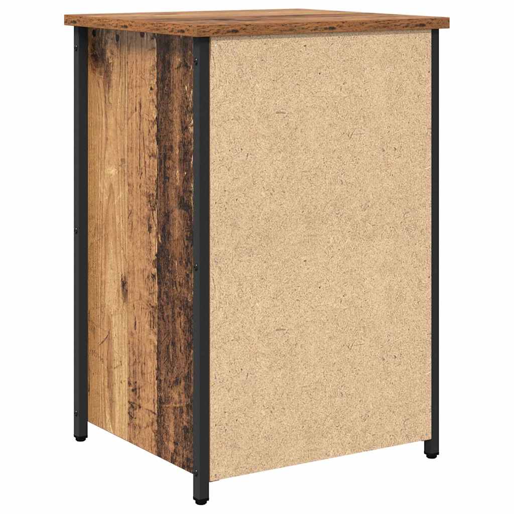 Bedside cabinet with drawer Brown Solid reclaimed wood