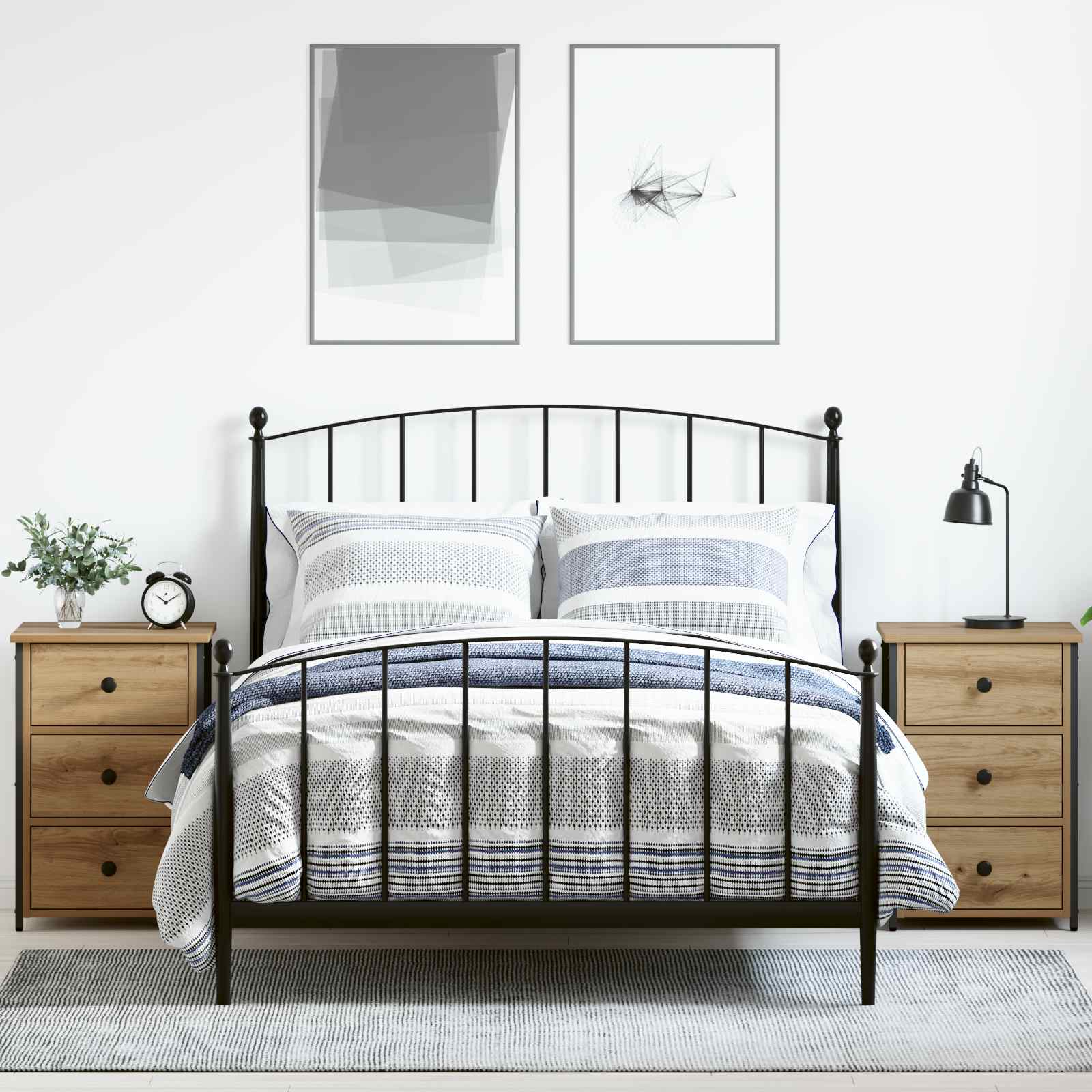 Šalia lovos spintelė su stalčių 2 pcs Ruda 40 x 36 x 60 cm