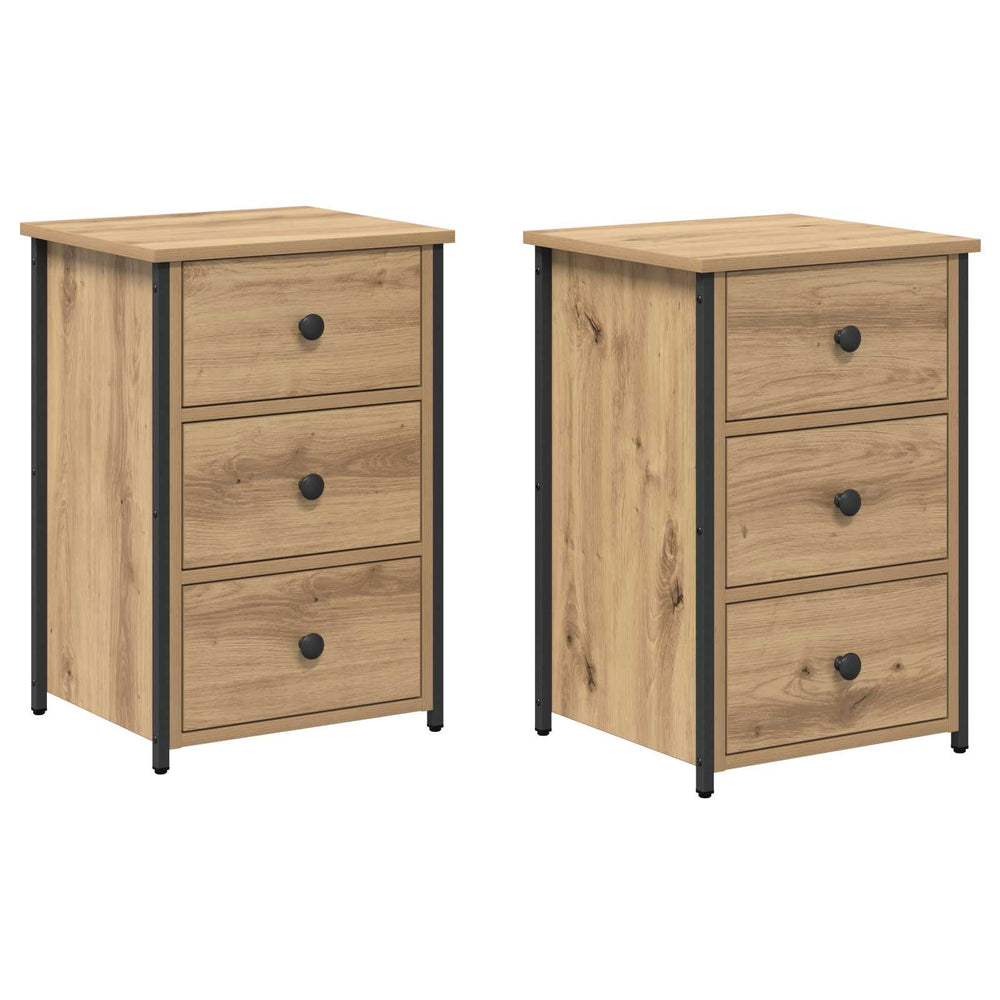 Šalia lovos spintelė su stalčių 2 pcs Ruda 40 x 36 x 60 cm