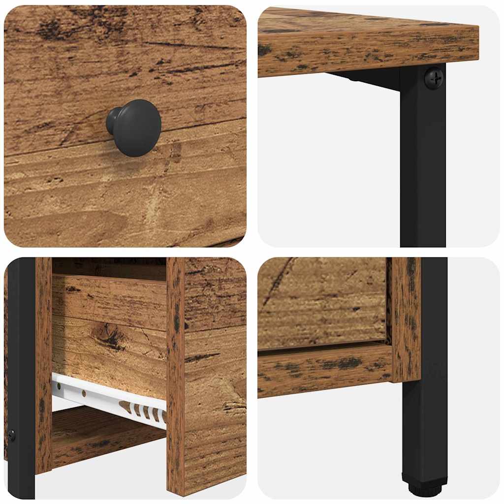 Bedside table with drawers Old wood 30 x 60 x 60 cm