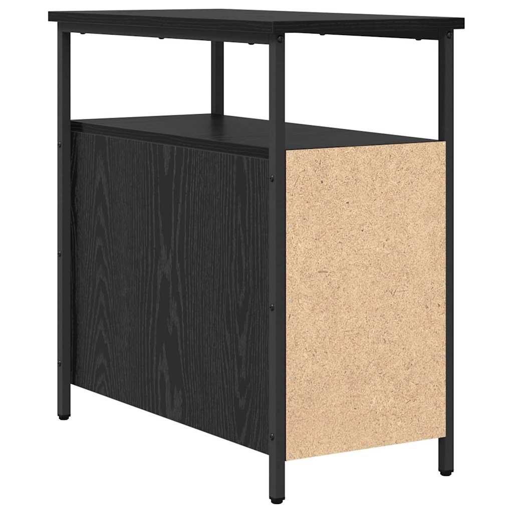 Bedside table with drawer black oak 30 x 60 x 60 cm