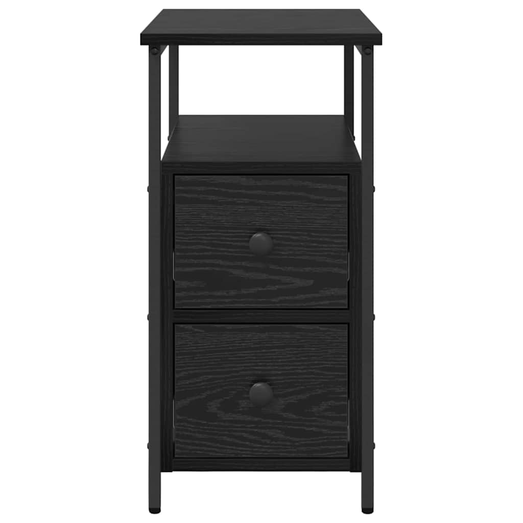 Bedside table with drawer black oak 30 x 60 x 60 cm
