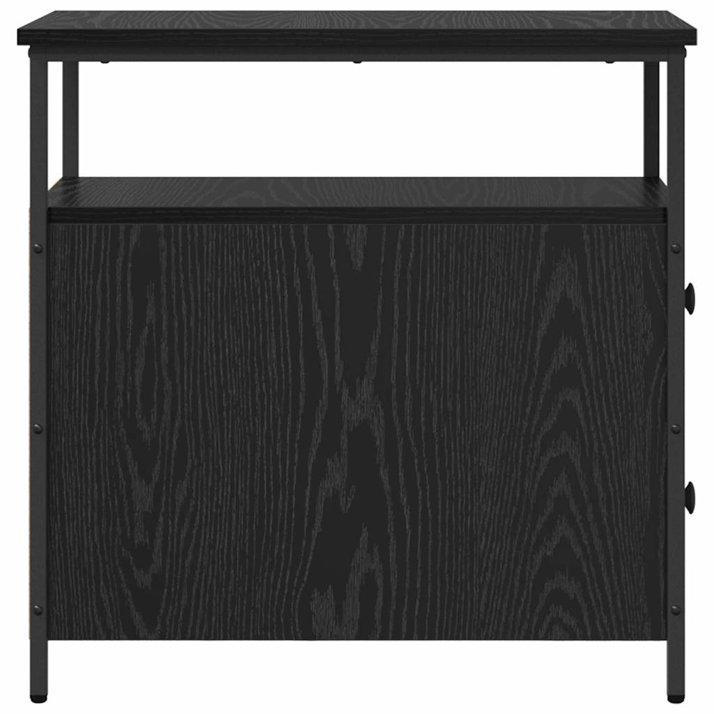 Bedside table with drawer black oak 30 x 60 x 60 cm
