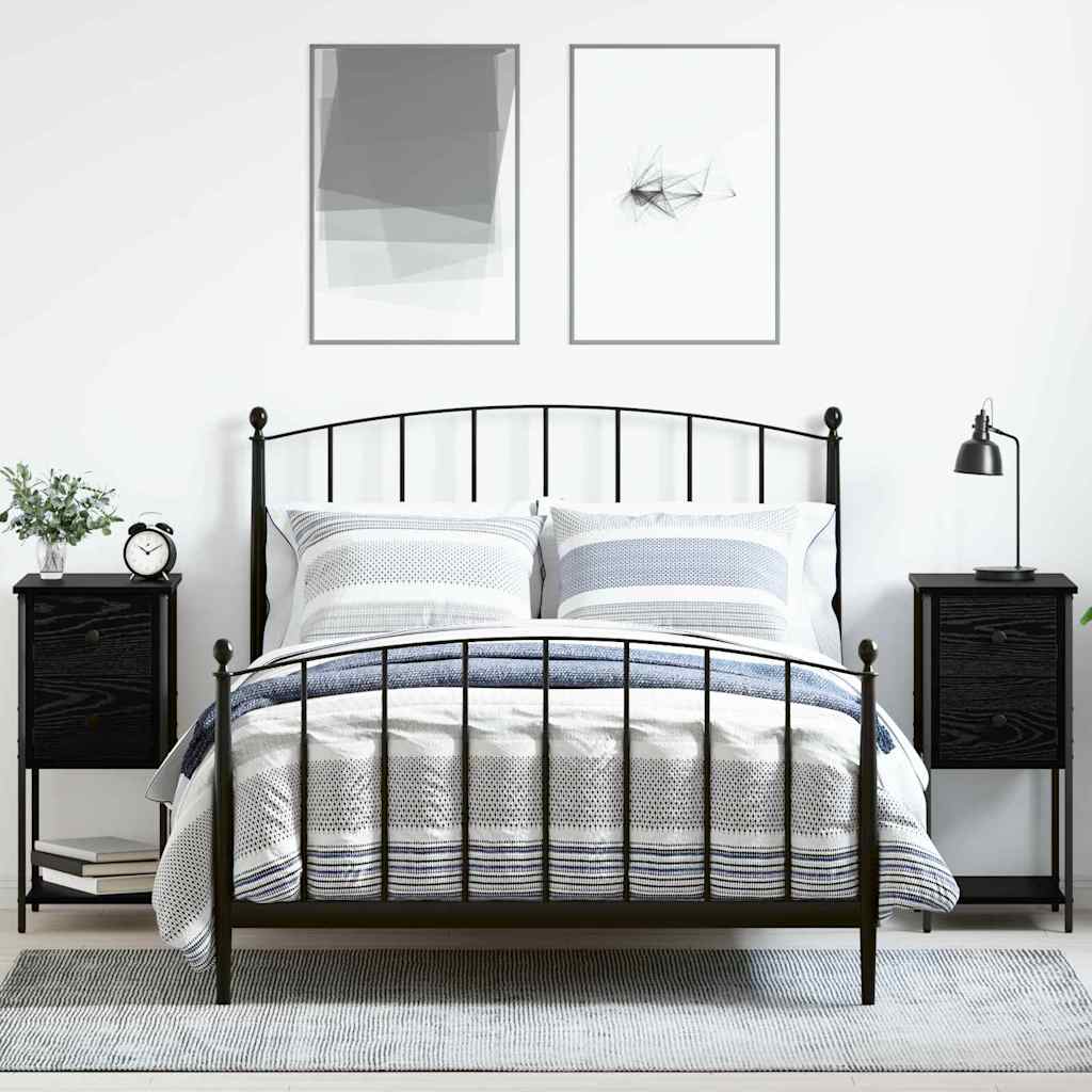Bedside cabinet 2 pcs black oak 32 x 42 x 70 cm