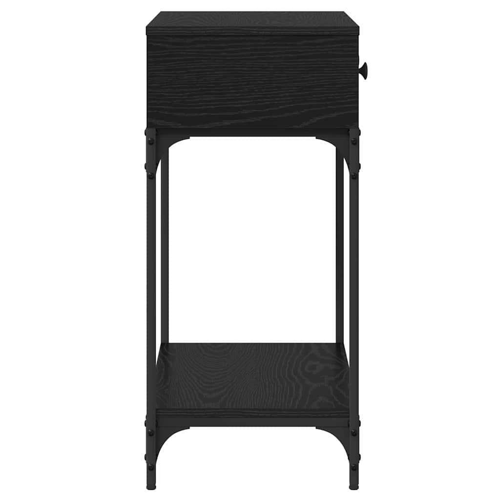 Konsoles galds ar atvilktni, melns ozolkoks, 75 x 34,5 x 75 cm