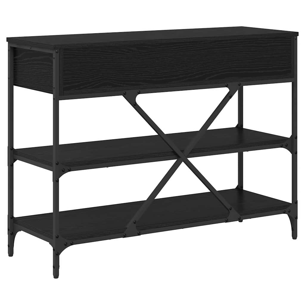 Desk NEIL II, oak wood, black, with drawer