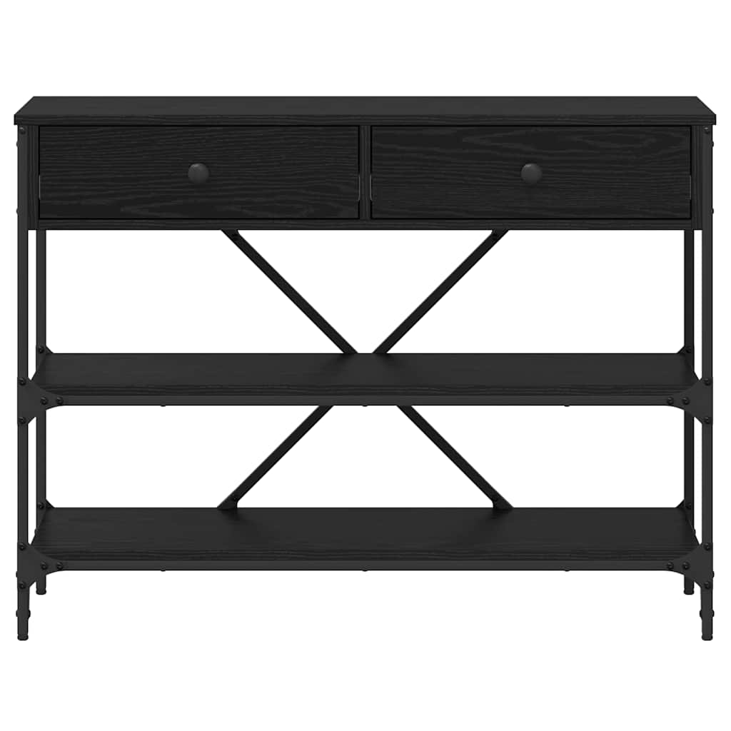 Desk NEIL II, oak wood, black, with drawer