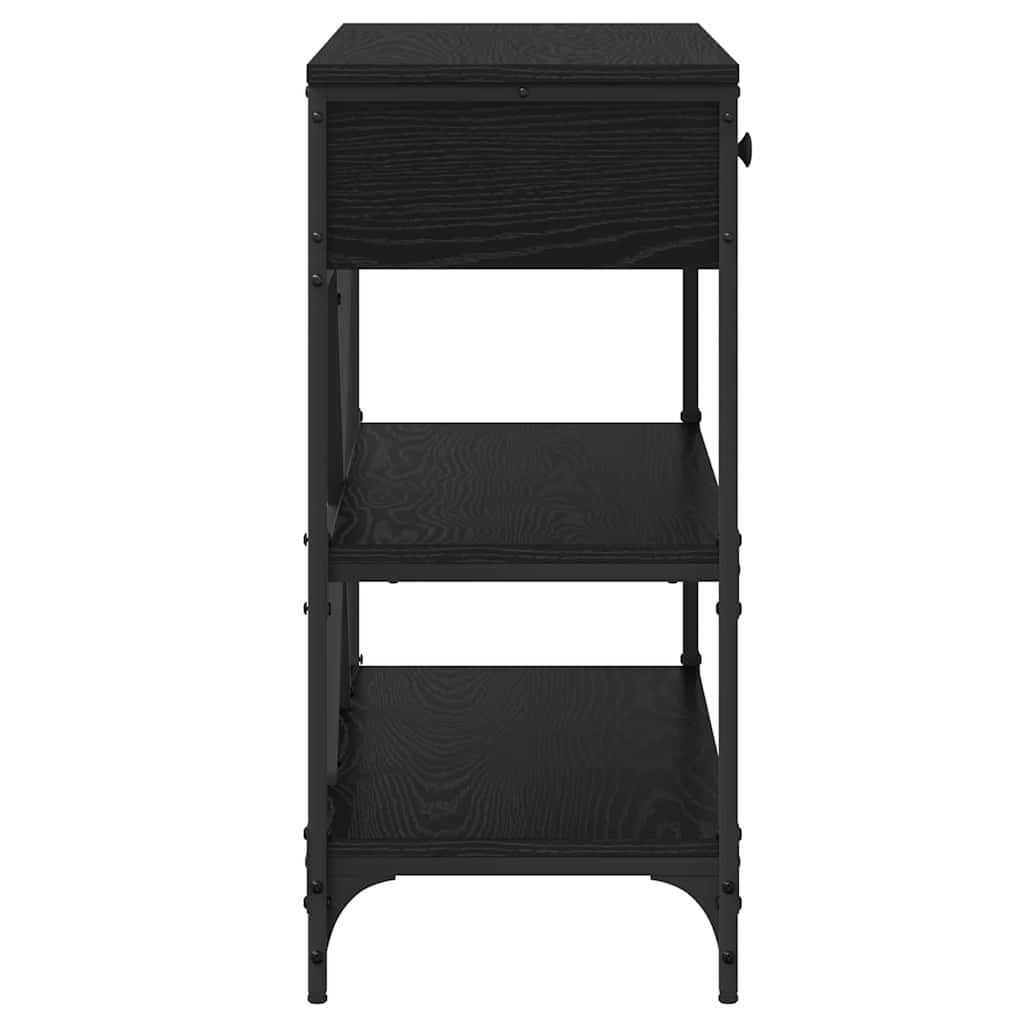 Desk NEIL II, oak wood, black, with drawer