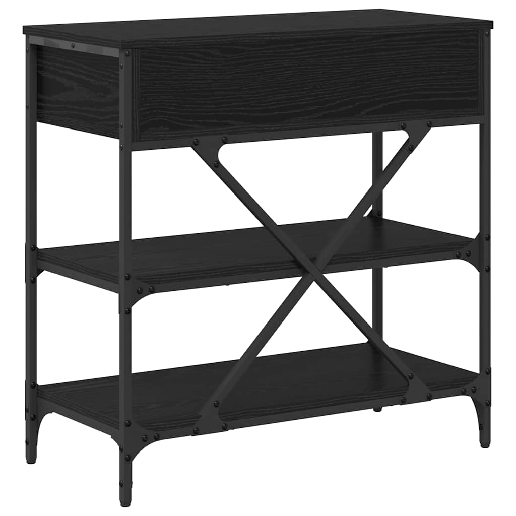 Desk NATALIA II, oak wood, black, with drawer