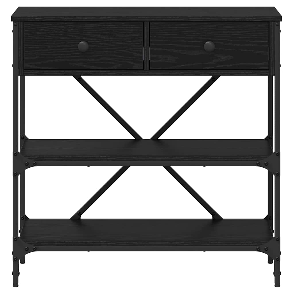 Desk NATALIA II, oak wood, black, with drawer