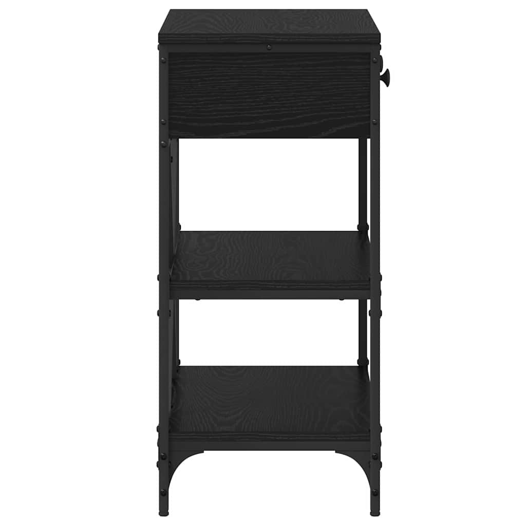Desk NATALIA II, oak wood, black, with drawer