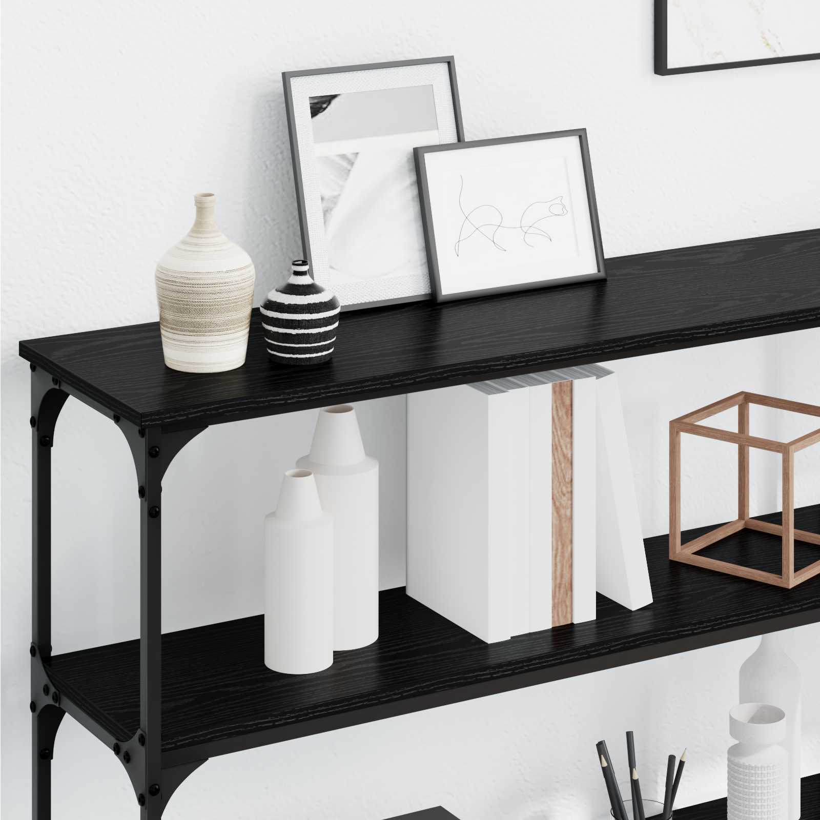 Console table black oak 200 x 29 x 75 cm