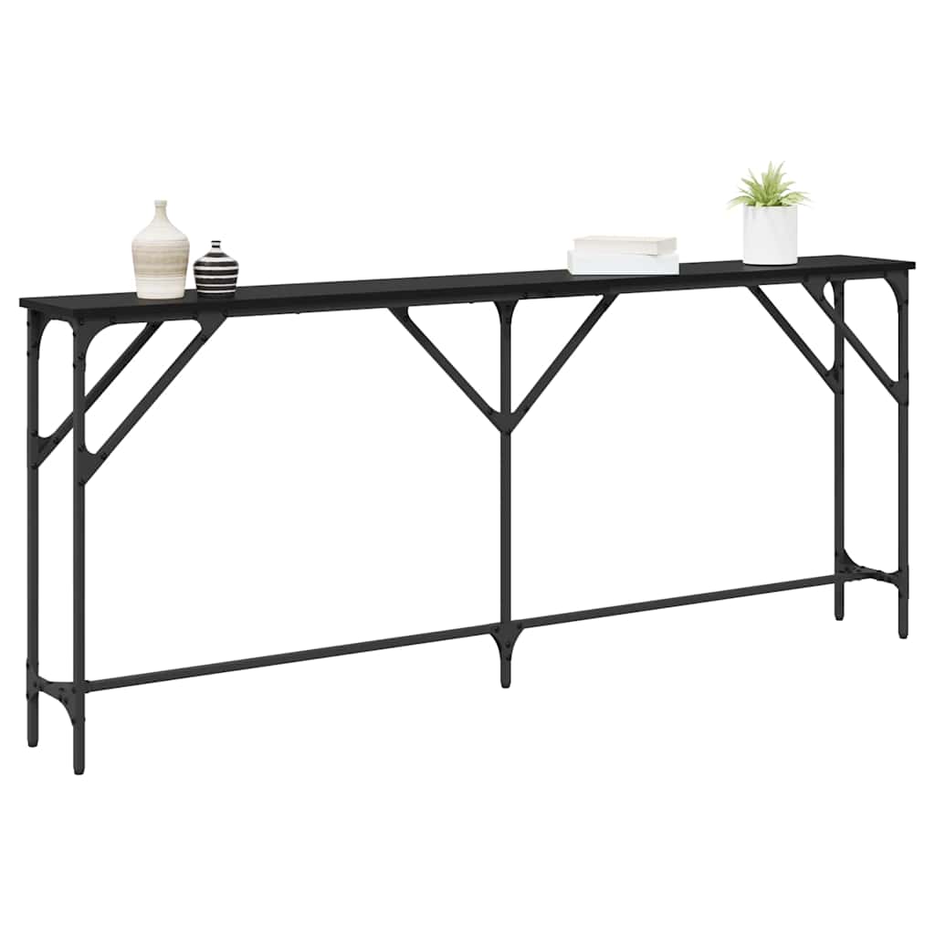 Konsolinis stalas juoda ąžuolo 180 x 23 x 75 cm
