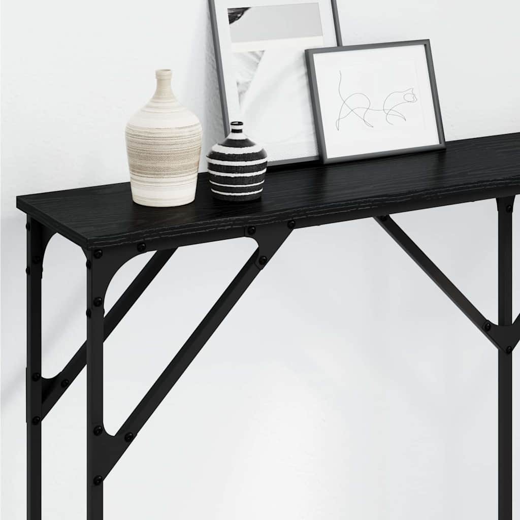 Konsoles galds melns ozols 140 x 23 x 75 cm