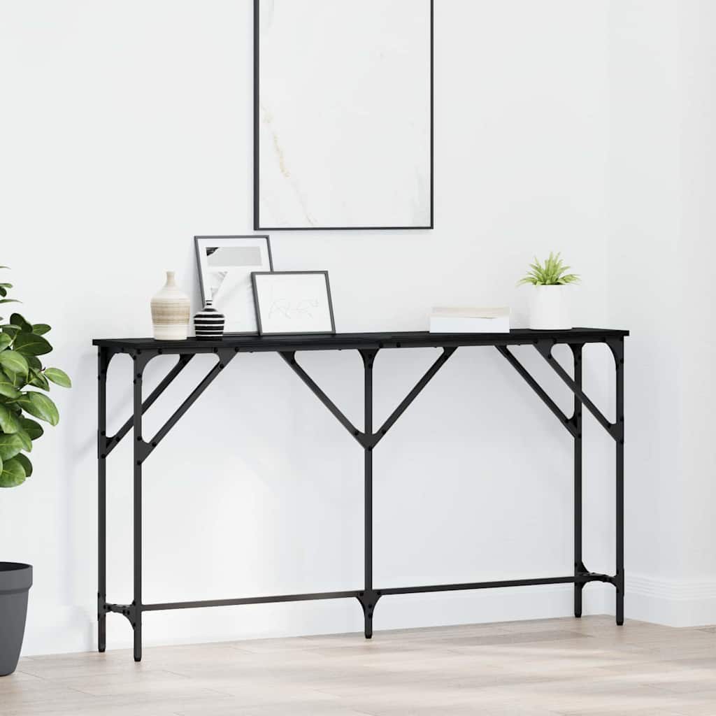 Konsoles galds melns ozols 140 x 23 x 75 cm