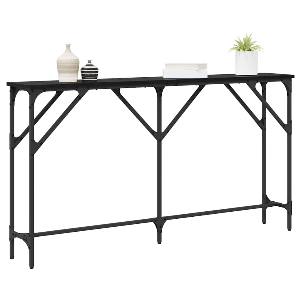 Konsoles galds melns ozols 140 x 23 x 75 cm