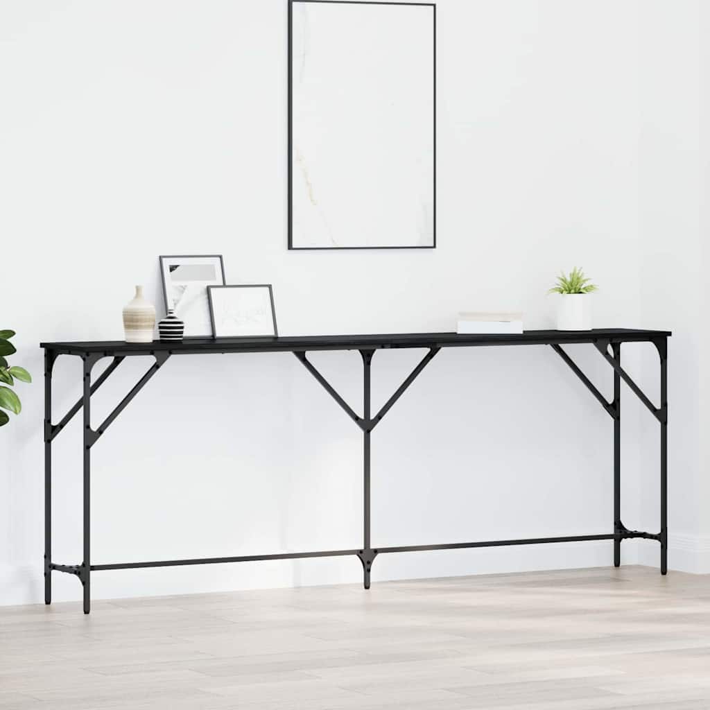 Console table black oak 200 x 29 x 75 cm