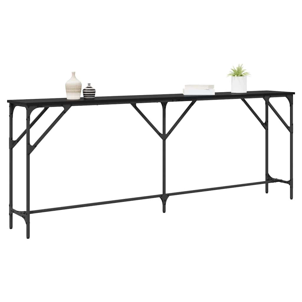 Console table black oak 200 x 29 x 75 cm