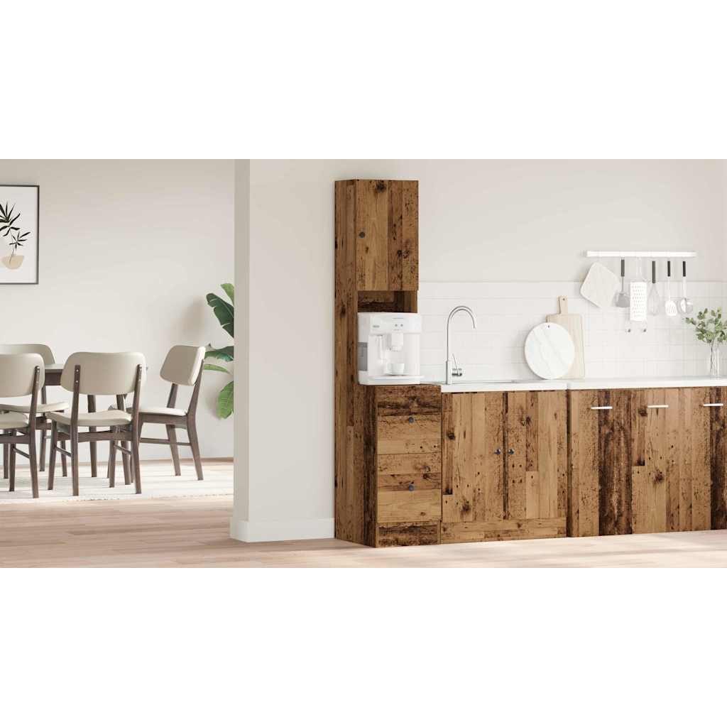 Kitchen cabinet with drawers Old wood Treated wood
