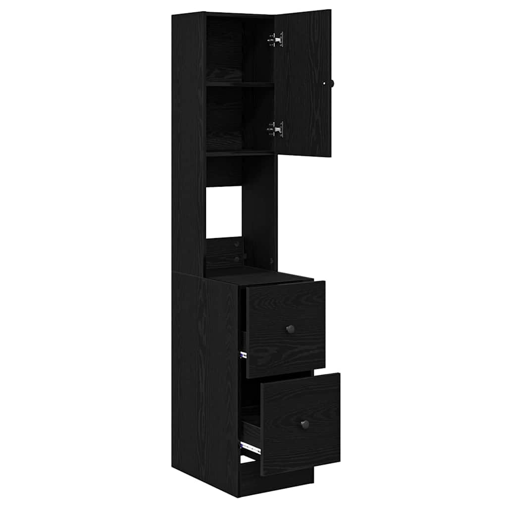 Kitchen cabinet with drawer black Oak Engineered wood