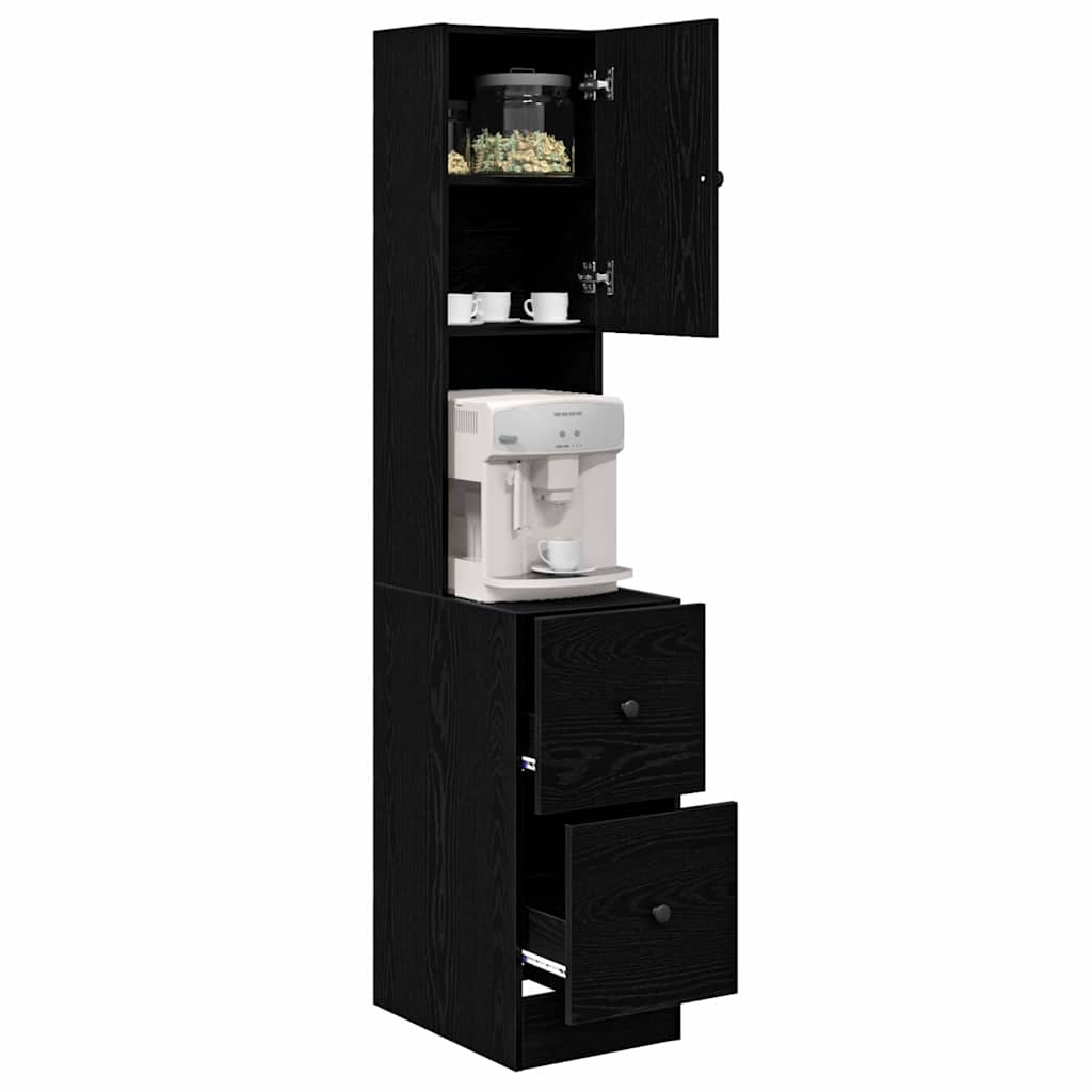 Kitchen cabinet with drawer black Oak Engineered wood