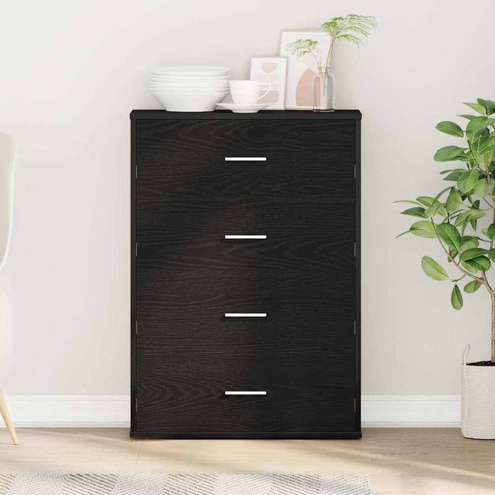 Kabalas juoda ąžuolo 60 x 31 x 84 cm Medienos drožlių plokštė