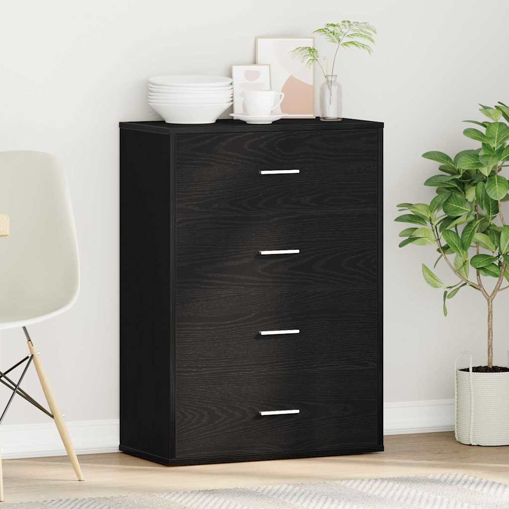 Kabalas juoda ąžuolo 60 x 31 x 84 cm Medienos drožlių plokštė