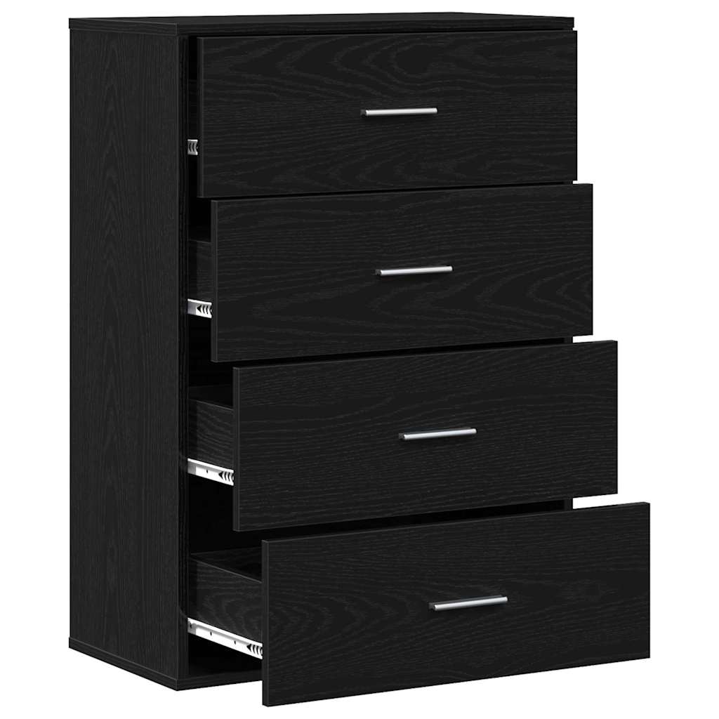 Kabalas juoda ąžuolo 60 x 31 x 84 cm Medienos drožlių plokštė