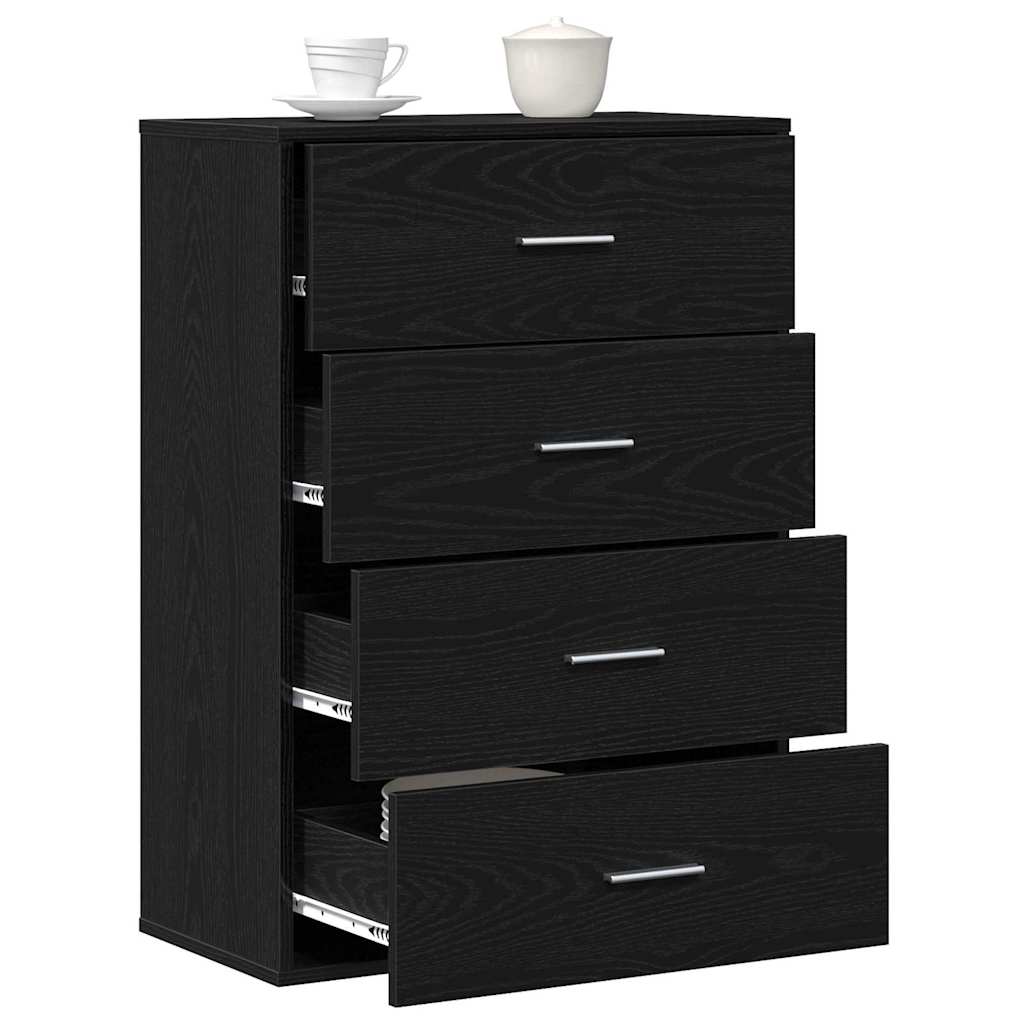 Kabalas juoda ąžuolo 60 x 31 x 84 cm Medienos drožlių plokštė