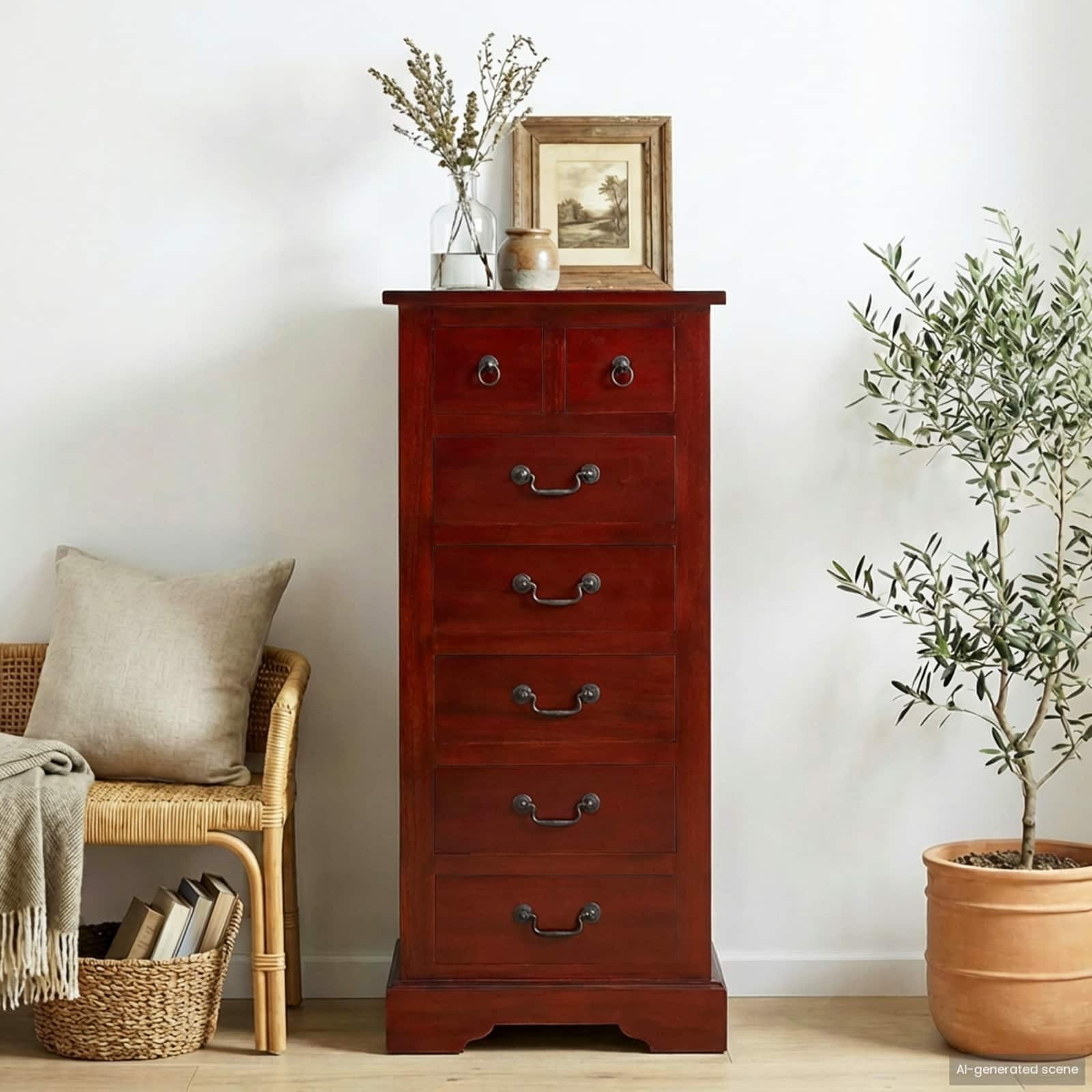 Brown drawer cabinet 45 x 35 x 100.5 cm