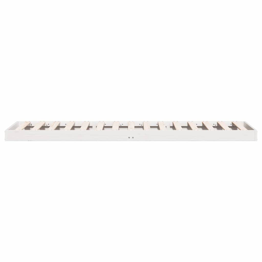 Grindų lovos rėmas Balta 90 x 220 cm Pušies medienos masyvas