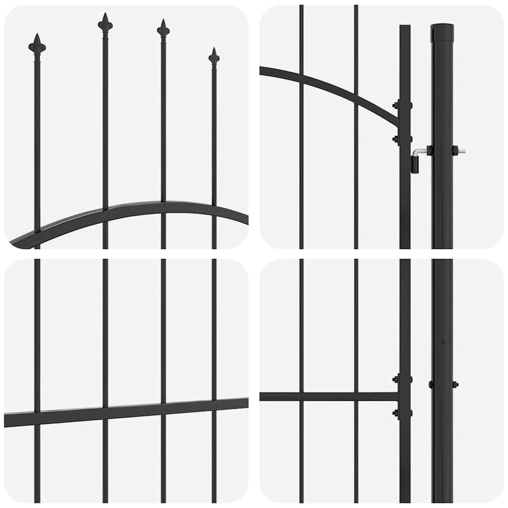 Garden Gate with Lock Grey 100 x 125 cm 125 x 100 cm Steel