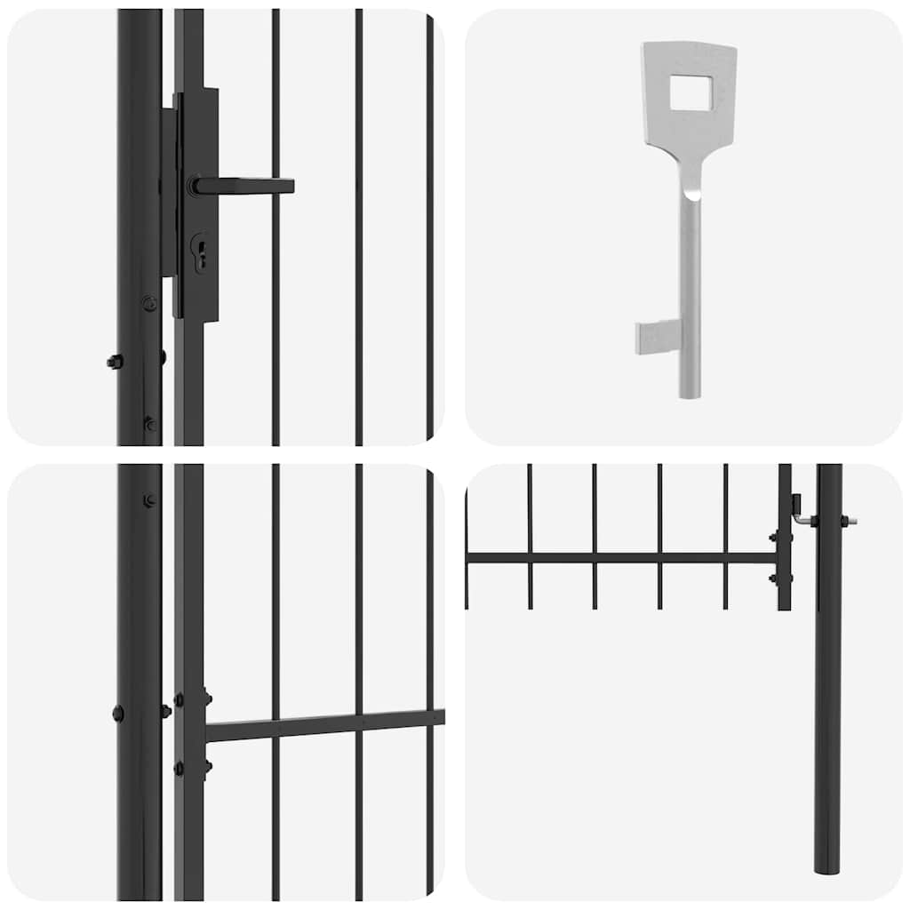 Garden Gate with Lock Grey 100 x 125 cm 125 x 100 cm Steel