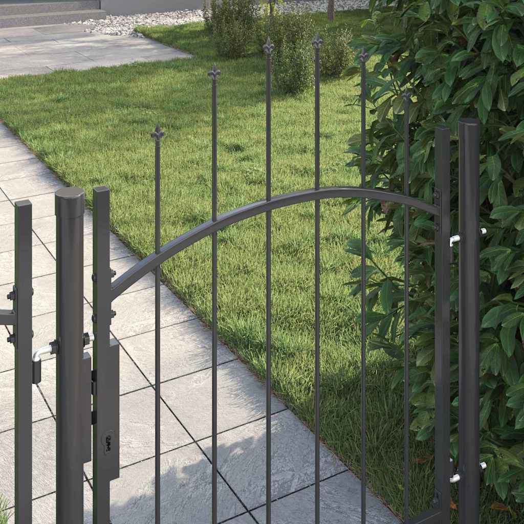 Garden Gate with Lock Grey 100 x 125 cm 125 x 100 cm Steel