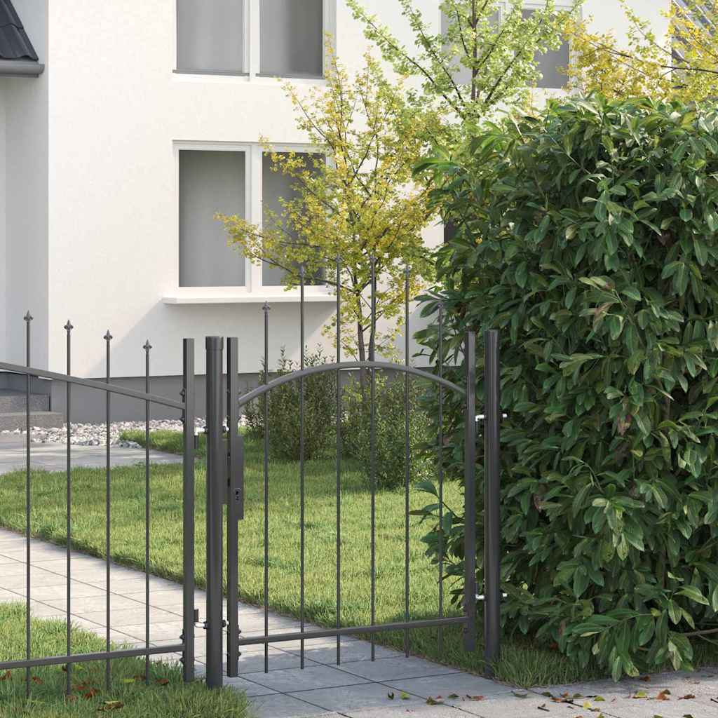 Garden Gate with Lock Grey 100 x 125 cm 125 x 100 cm Steel