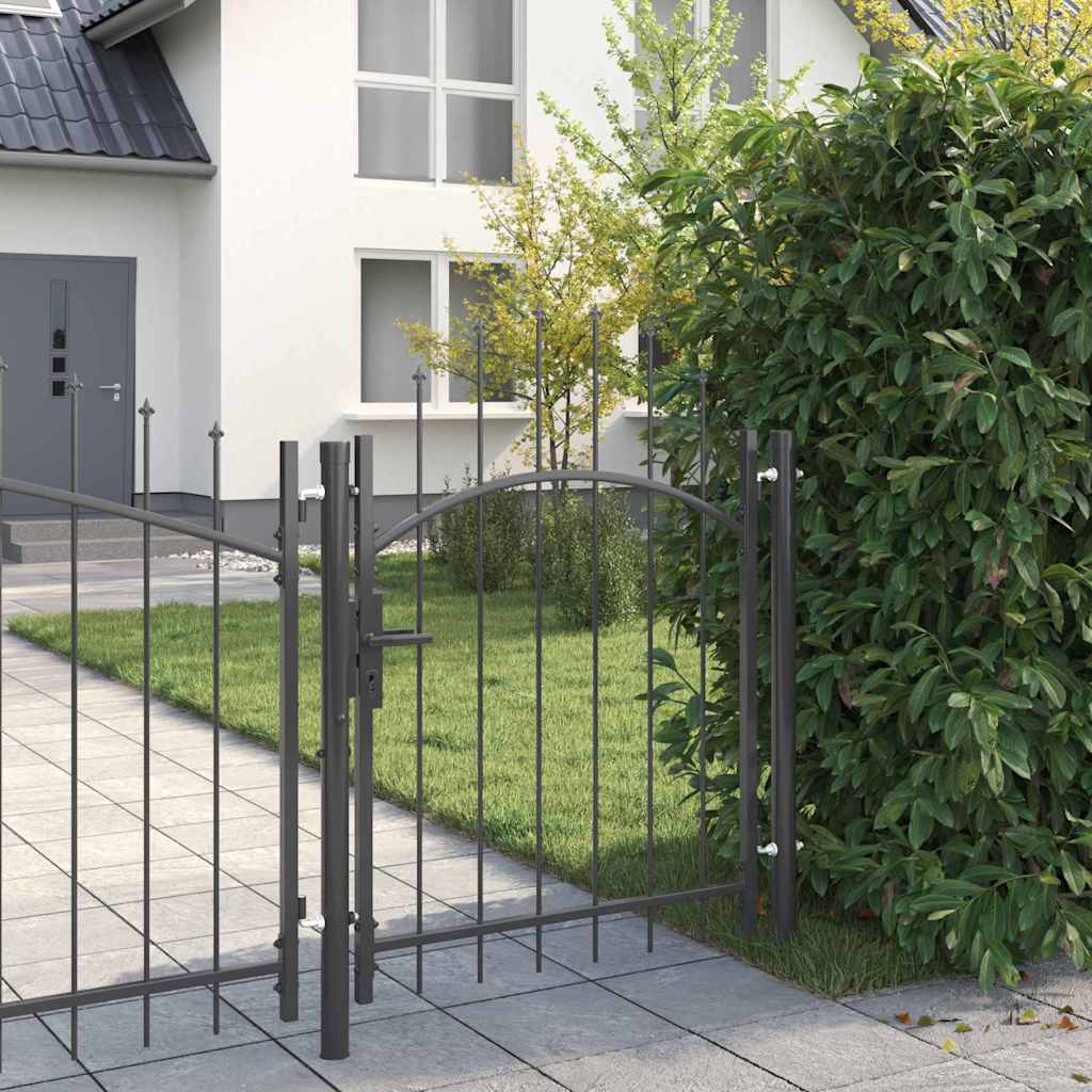 Garden Gate with Lock Grey 100 x 125 cm 125 x 100 cm Steel
