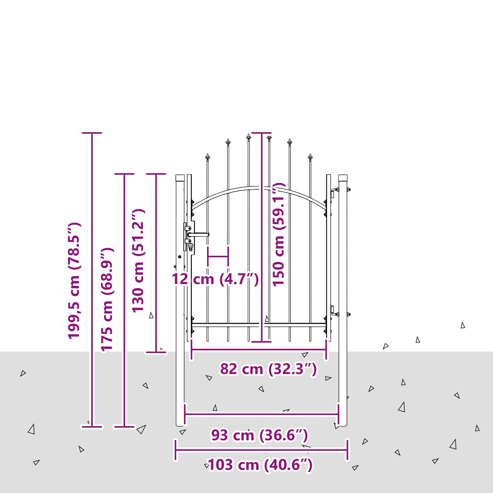 Sodo vartai su užraktu Woerden Pilka 150 x 100 cm Plienas