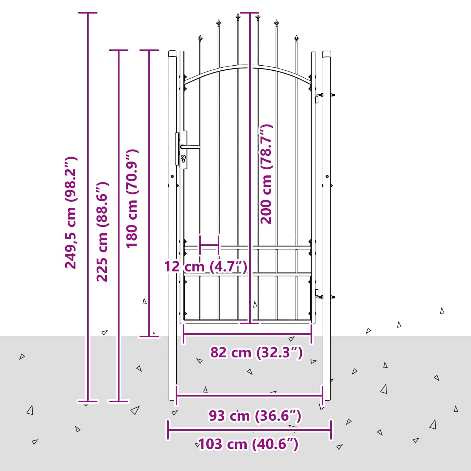 Sodo vartai su užraktu Woerden Pilka 200 x 100 cm Plienas